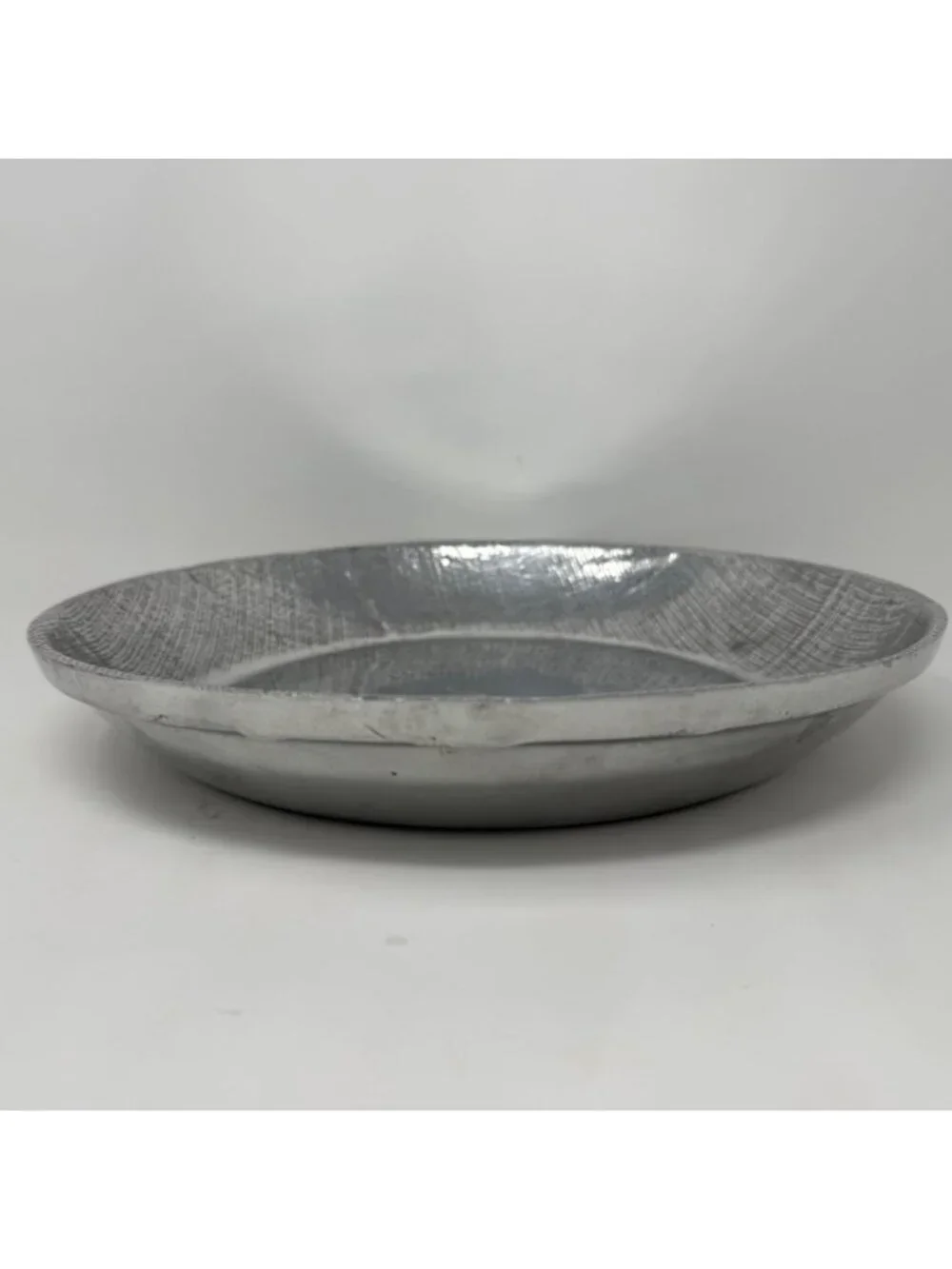 Mexican Hammered Metal Footed Bowl & Tray Set